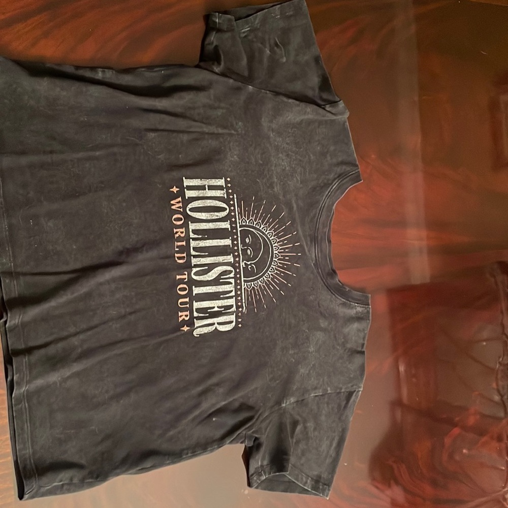 Hollister Small black distressed short sleeve shirt